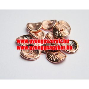 10db. Hajlított köztes fémgyöngy. 9x1mm. Rózsaarany szín.