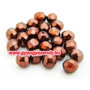 Kiárusítás! 20db.Cseh csiszolt gyöngy. 8mm. Bronz. 