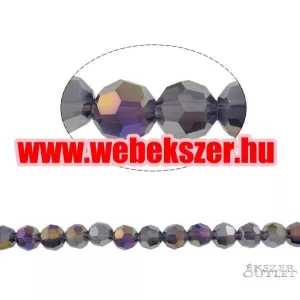 Kiárusítás!  10db. Üveggyöngy. Kristály gyöngy. 6mm. Lila. Csiszolt.  Alacsony ár! Mindig akcióban!