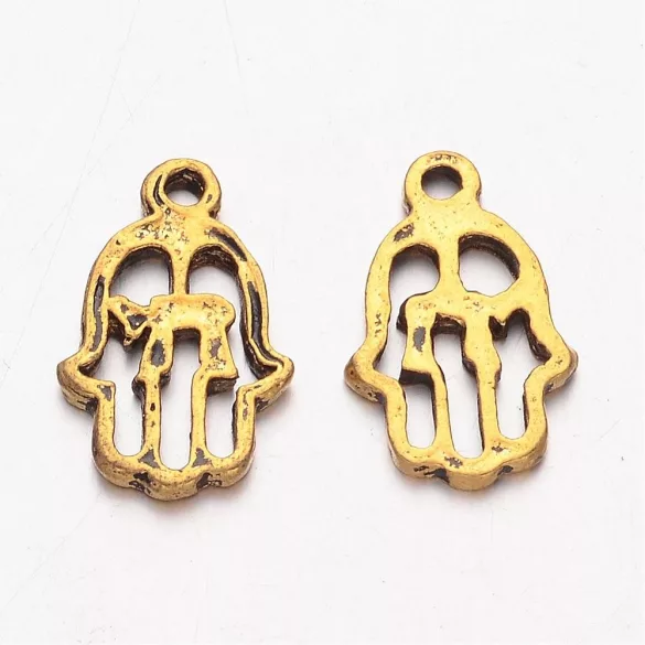 10db.  kéz. Köztes gyöngy. 20x12mm. Antik arany szín.