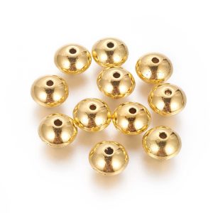 10db. Fém köztes gyöngy. 10.5x7mm. Arany szín.