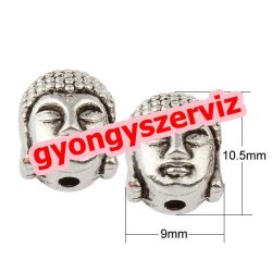   Buddha gyöngy. Fémgyöngy, köztes gyöngy. Antik ezüst szín.