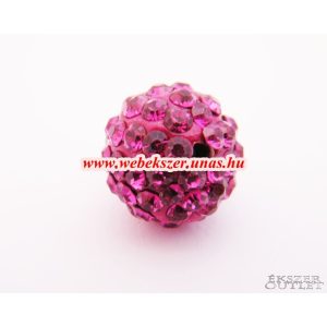 Kiárusítás!   Shamballa gyöngy. Kristály gyöngy. 12mm.  Pink. Mindig akcióban!