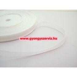 Organza szalag. Fehér. 10mm. 1 tekercs.