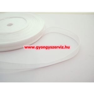 Organza szalag. Fehér. 10mm. 1 tekercs.
