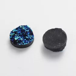   10db. Imitált achát, kaboson lencse. 12x5mm. Montana, irrizáló.