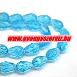   Kiárusítás!  10db. Könnycsepp gyöngy, teardrop. 12x8mm. Türkiz. Mindig akcióban!