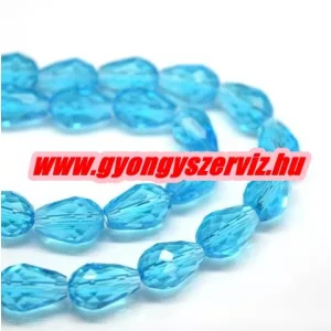 Kiárusítás!  10db. Könnycsepp gyöngy, teardrop. 12x8mm. Türkiz. Mindig akcióban!