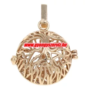 Leárazás! Angyalhívó medál. Élet fa. 28x28mm. Arany szín.