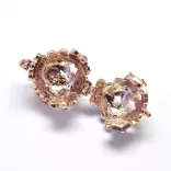 Leárazás! Angyalhívó medál. Virágok, kristályokkal. Rózsaarany szín.