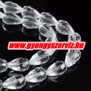 Kiárusítás!  10db. Könnycsepp gyöngy, teardrop. 12x8mm. Kristály. Mindig akcióban!