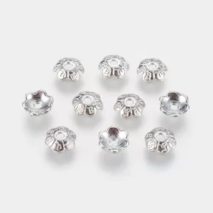 20db. gyöngykupak. 6x2mm. Platina szín.