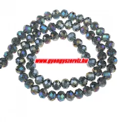   Kiárusítás!  20db. Csiszolt üveggyöngy. 8x10mm. Csillogó szürke. Mindig akcióban!