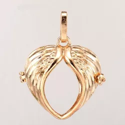   Leárazás! Angyalhívó medál. Rózsaarany színű, nyitott szív.