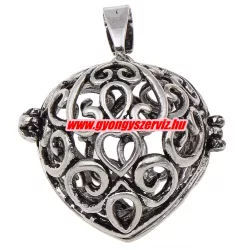   Leárazás! Angyalhívó medál. 28x27x23mm. Antik ezüst szín.