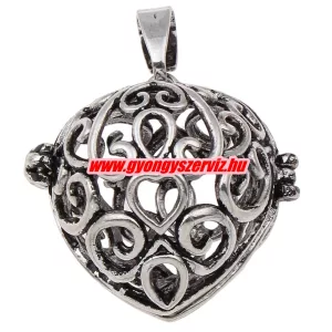 Leárazás! Angyalhívó medál. 28x27x23mm. Antik ezüst szín.