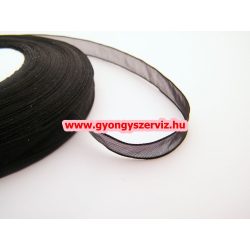 Organza szalag. Fekete.10mm. 1 tekercs.