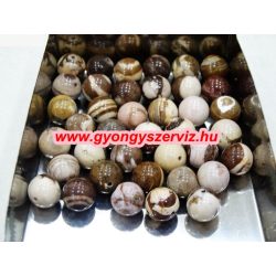   30db. Ásványgyöngy, féldrágakő gyöngy. 6mm. Barna zebra jáspis.