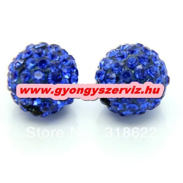 Shamballa gyöngy. Kristály gyöngy. 12x12mm.Sötétkék. Mindig akcióban!