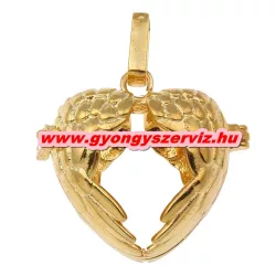Leárazás! Angyalhívó medál. Arany színű szív.