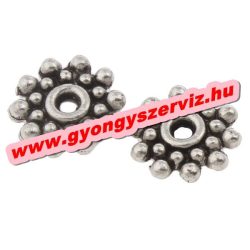   20db. Korong. 8x8x2mm. Antik ezüst szín. Fémgyöngy, köztes gyöngy.