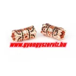 Cirkon köztes gyöngy. 15x8mm. Rózsaarany szín.