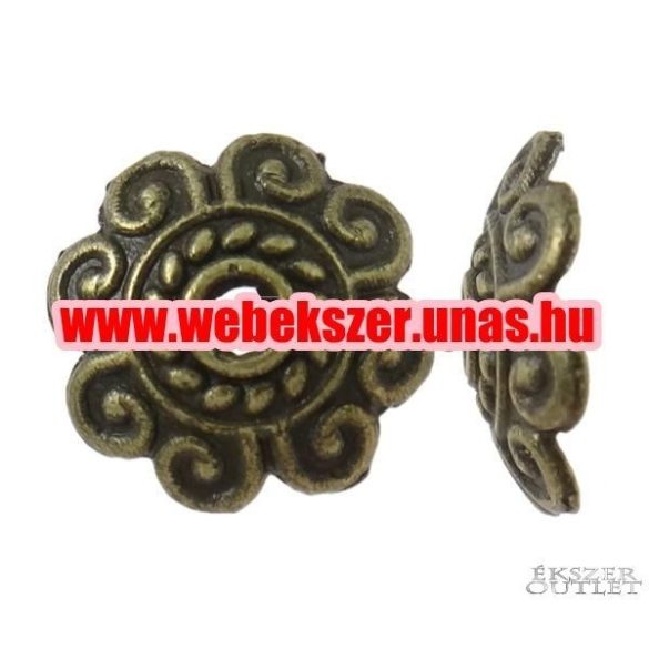 20db gyöngykupak.  10x3mm. Antik bronz szín.