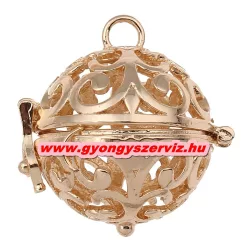   Leárazás! Angyalhívó medál.  Gömb. Világos rózsaarany szín.