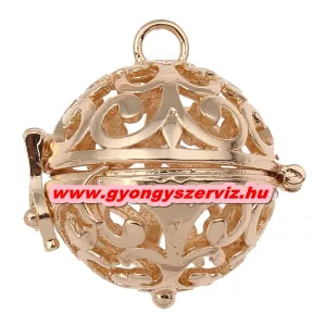 Leárazás! Angyalhívó medál.  Gömb. Világos rózsaarany szín.