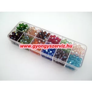 Cseh gyöngy.  Mix. 8 mm. 170g + ajándék doboz! Mindig akcióban!