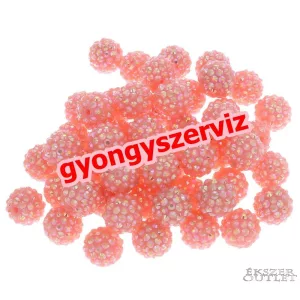 Kiárusítás!  Műanyag shamballa gyöngy. 16mm. Rózsaszín. Mindig akcióban!