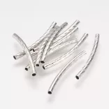 10db. Fém cső. Köztes gyöngy. 25x2mm. Platina szín.