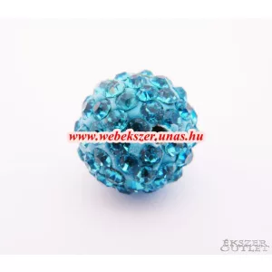 Shamballa gyöngy. Kristály gyöngy. 12mm. Türkizkék. Mindig akcióban!