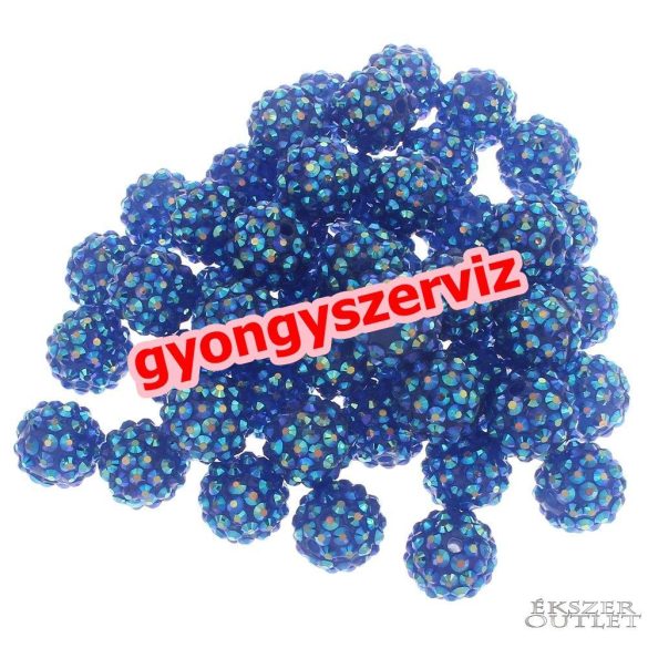 Műanyag shamballa gyöngy. 16mm. Kék. Mindig akcióban!