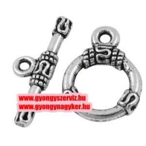 5 szett. Ékszer zár,  T-kapocs.  Antik ezüst szín.