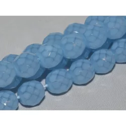   Kiárusítás! 20db. Cseh csiszolt gyöngy. 8mm. Opál, kék.