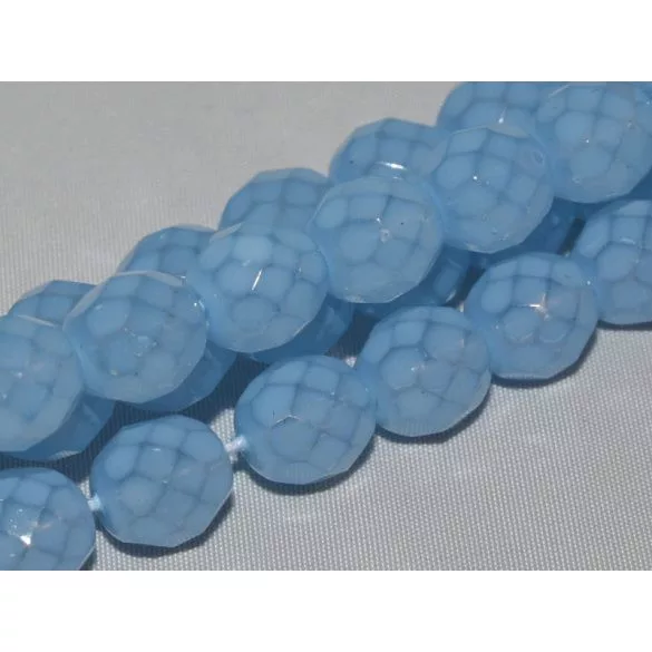 Kiárusítás! 20db. Cseh csiszolt gyöngy. 8mm. Opál, kék.
