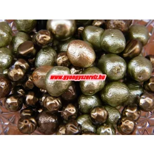 Kiárusítás!  Cseh üveg tekla gyöngymix. Bronzos. 20g/csomag. Mindig akcióban!