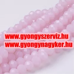   Leárazás!  20db. Csiszolt üveggyöngy. 6x8mm. Rózsaszín. Mindig akcióban!