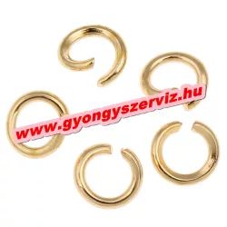   100db. nyitott szerelő karika. 6x0.8mm. Arany vagy platina  szín.