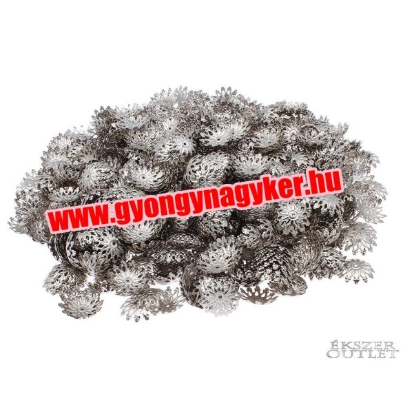 20db gyöngykupak. Fémgyöngy. 17x4mm. Platina szín.   Leárazva!