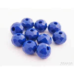 Kiárusítás!  10db. Csiszolt üveggyöngy. 8x10mm. Sötétkék. Mindig akcióban!