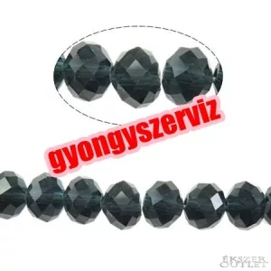 Kiárusítás!  20db. Csiszolt üveggyöngy. Fánkgyöngy. 8x10mm. Montana kék. Mindig akcióban!