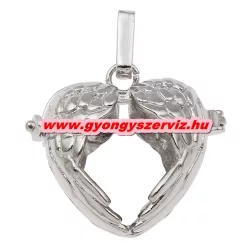Leárazás! Angyalhívó medál. Platina színű szív.