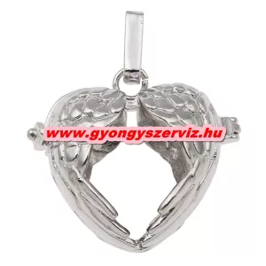 Leárazás! Angyalhívó medál. Platina színű szív.