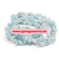   Törmelékköves szál. Féldrágakő splitter. Kék kalcedon. 1 szál.