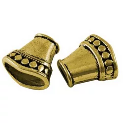   Fém ékszer végzáró, tölcsér. Antik arany szín. 15.5x16x9.5mm.