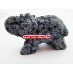 Leárazás!  Hópehely obszidián ásvány elefánt.