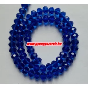 Kiárusítás!  Csiszolt üveggyöngy, fánkgyöngy. 3x4mm. Sötétkék. 5g/cs. Mindig akcióban!