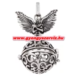   Leárazás! Angyalhívó medál. Angyallal. Antik ezüst szín.
